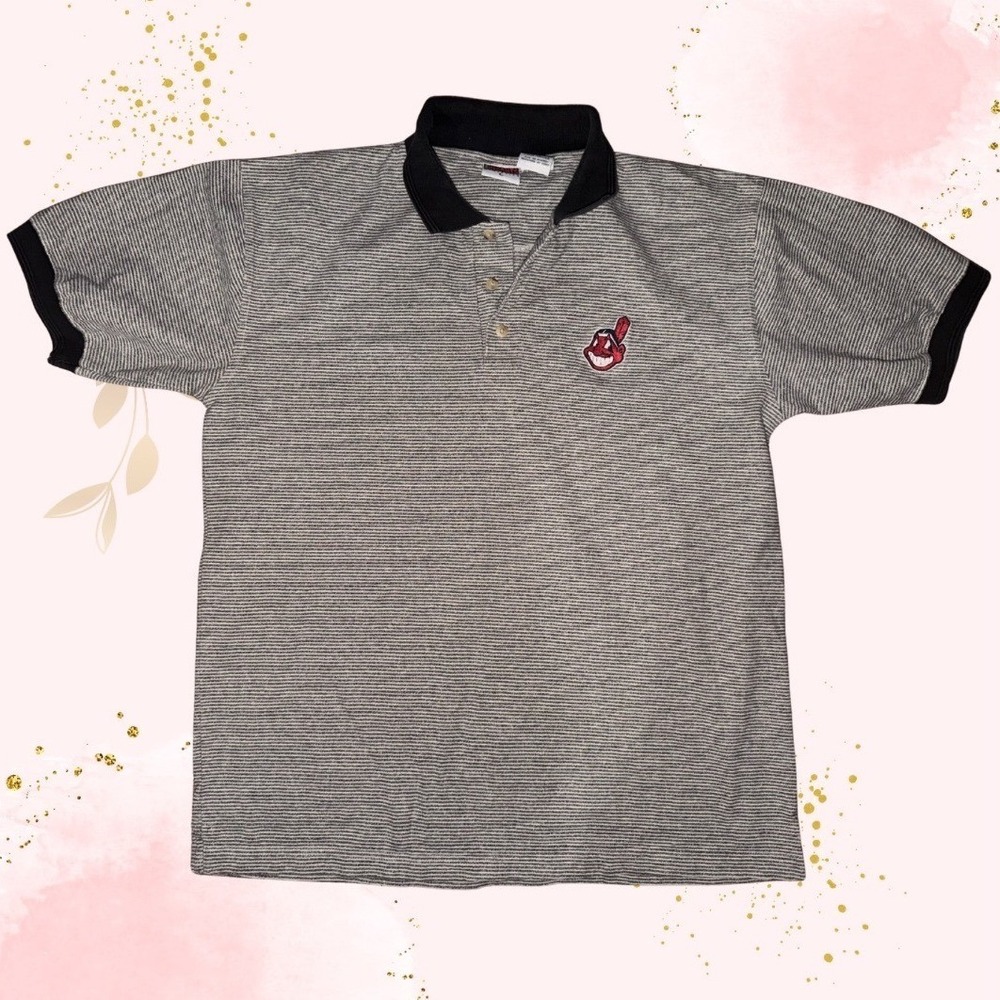 Vintage Cleveland‎ Indians, Chief Wahoo Polo. Men's size L.